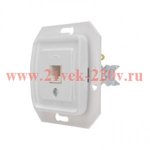 Розетка телефонная СП RJ11 DEA механизм бел. Kranz KR-78-0222