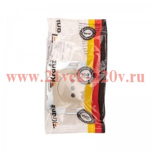 Розетка 1-м СП 10А DEA без заземл. механизм беж. Kranz KR-78-0240