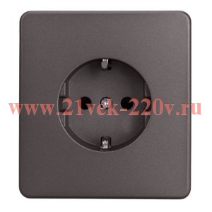 Розетка 1-ая с/з с/у со шторками 16А MIELE сер. Kranz KR-78-0701-2
