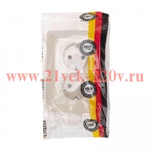 Розетка 2-м СП 16А DEA керамика с заземл. беж. Kranz KR-78-0250
