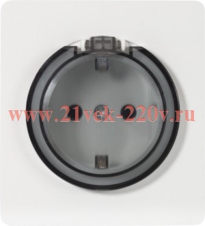 Розетка 1-ая с/з с/у со шторками и крышкой 16А MIELE бел. Kranz KR-78-0702-1