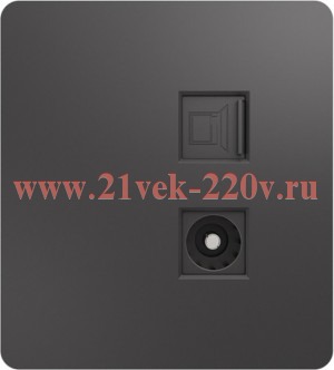 Розетка компьютерная RJ45 кат6+TV с/у MIELE сер. Kranz KR-78-0722-2