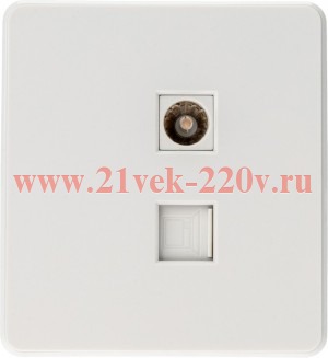 Розетка компьютерная RJ45 кат6+TV с/у MIELE бел. Kranz KR-78-0722-1