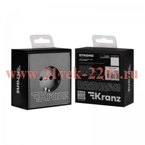 Розетка 1-м СП STRONG MIELE 16А с заземл. со шторками графит Kranz KR-78-0701-6