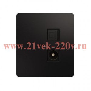 Розетка компьютерная RJ45 кат6+TV с/у MIELE черн. Kranz KR-78-0722-3