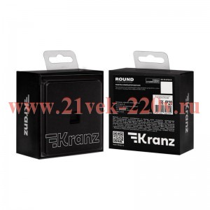 Розетка компьютерная СП ROUND MIELE RJ45 кат6 оникс Kranz KR-78-0724-3