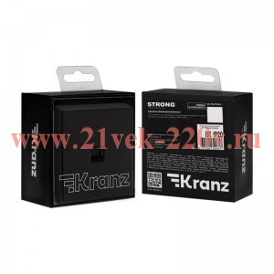 Розетка компьютерная СП STRONG MIELE RJ45 кат6 антрацит Kranz KR-78-0724-5
