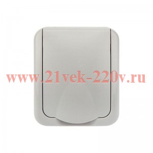 Розетка 1-м ОП Mini OG IP54 с заземл. сер. Kranz KR-78-0817