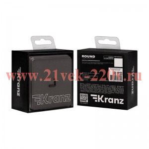 Розетка компьютерная СП ROUND MIELE RJ45 кат6 титан Kranz KR-78-0724-2
