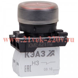 Кнопка КМЕ 4211м 1но+1нз цилиндр IP65 красн. КЭАЗ 248244