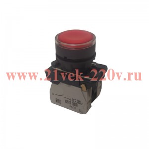 Кнопка КМЕ4111мЛС 24В красн. 1но+1нз цилиндр индикатор IP40 КЭАЗ 354455