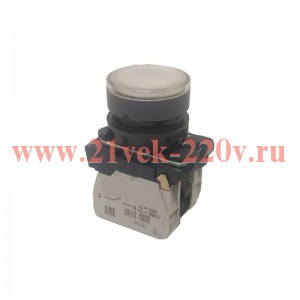 Кнопка КМЕ4111мЛ 24В бел. 1но+1нз цилиндр индикатор IP40 КЭАЗ 354396