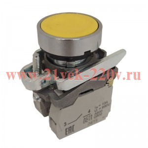 Кнопка КМЕ4111мС желт. 1но+1нз цилиндр IP40 КЭАЗ 354441