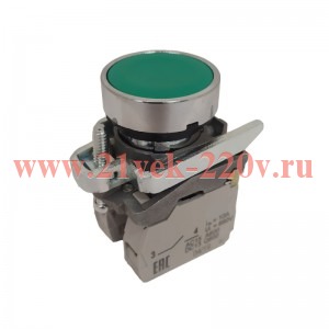 Кнопка КМЕ4110мС зел. 1но+0нз цилиндр IP40 КЭАЗ 354437
