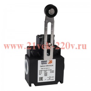 Выключатель концевой OptiLiS D4N-812G рычаг регулируемый с роликом пластик. EN 50047 XCKT2145P16 КЭА