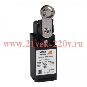 Выключатель концевой OptiLiS D4N-4125 рычаг метал. с роликом метал. EN 50047 XCKN2119P20 КЭАЗ 365309