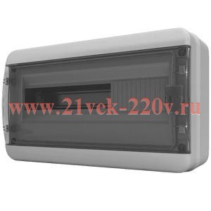Щит навесной Tekfor 18 модулей (1х18) IP65 прозрачная черная дверца BNK 65-18-1