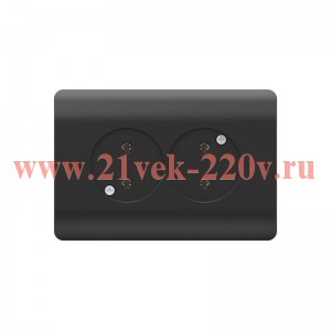 Розетка 2-м NEW3-E 16А без заземл. защ. шторки черн. CHINT 431492