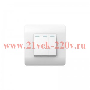 Переключатель 3-кл. NEW3-E 10А с индикацией бел. CHINT 431511