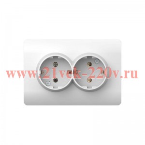 Розетка 2-м NEW3-E 16А с заземл. защ. шторки бел. CHINT 431541