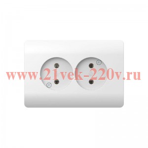 Розетка 2-м NEW3-E 16А без заземл. защ. шторки бел. CHINT 431542