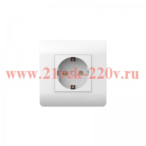 Розетка 1-м NEW3-E 16А с заземл. защ. шторки бел. CHINT 431534