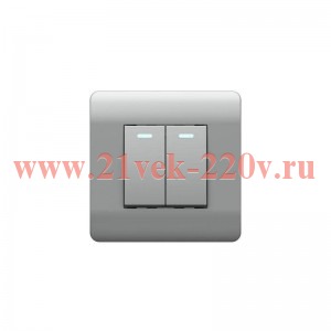 Выключатель 2-кл. NEW3-E 10А с индикацией серебр. CHINT 431397
