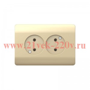 Розетка 2-м NEW3-E 16А без заземл. защ. шторки шампань CHINT 431420