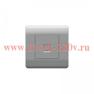 Розетка компьютерная NEW3-E 1хRJ45 серебр. CHINT 431417