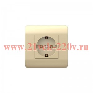 Розетка 1-м NEW3-E 16А с заземл. защ. шторки шампань CHINT 431404