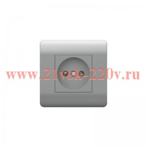 Розетка 1-м NEW3-E 16А без заземл. защ. шторки серебр. CHINT 431409