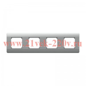 Рамка 4-м NEW3-E универсал. серебр. CHINT 431439