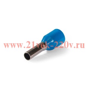 Наконечник штыревой втулочный изолированный НШВИ 2.5-8 ЕВРО син. КВТ 103202