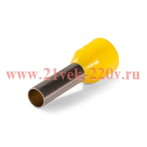 Наконечник штыревой втулочный изолированный НШВИ 6.0-12 ЕВРО КВТ желт. 103206