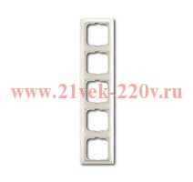Рамка ABB Basic 55 5 постов цвет белый шале (2515-96)