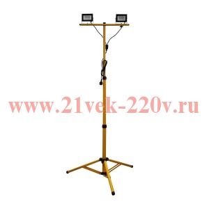 Два светодиодных прожектора на стойке FL-LED Light-PAD STAND 2x 20W Grey 4200К 4000Лм 70-164х60х60см