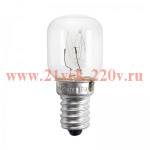 Лампа для холодильников и швейных машин GE 15W FREEZER E14 230V d25x57mm прозрачная