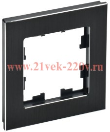 Рамка 1-м BRITE РУ-1-1-БрЧ металл черн. IEK BR-M12-M-K02