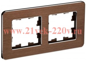 Рамка 2-м BRITE РУ-2-1-Бр метал. коричн. RE AL IEK BR-M22-M-21-K30