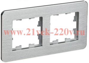 Рамка 2-м BRITE РУ-2-1-Бр метал. алюм. RE AL IEK BR-M22-M-21-K47