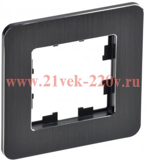 Рамка 1-м BRITE РУ-1-1-Бр метал. черн. RE AL IEK BR-M12-M-21-K02