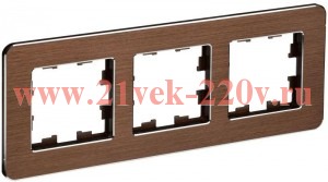 Рамка 3-м BRITE РУ-3-1-Бр метал. коричн. RE AL IEK BR-M32-M-21-K30