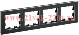 Рамка 4-м BRITE РУ-4-1-БрЧ металл черн. IEK BR-M42-M-K02