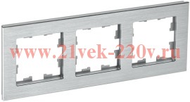 Рамка 3-м BRITE РУ-3-1-БрА металл алюм. IEK BR-M32-M-K47