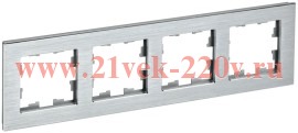 Рамка 4-м BRITE РУ-4-1-БрА металл алюм. IEK BR-M42-M-K47