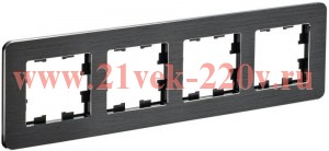 Рамка 4-м BRITE РУ-4-1-Бр метал. черн. RE AL IEK BR-M42-M-21-K02