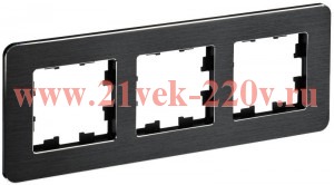 Рамка 3-м BRITE РУ-3-1-Бр метал. черн. RE AL IEK BR-M32-M-21-K02