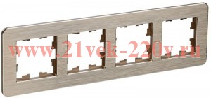 Рамка 4-м BRITE РУ-4-1-Бр метал. шампань RE AL IEK BR-M42-M-21-K37