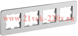 Рамка 4-м BRITE РУ-4-1-Бр метал. алюм. RE IEK BR-M42-M-01-K47