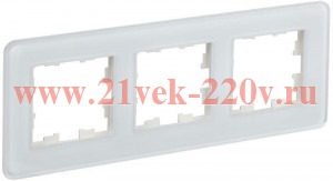 Рамка на 3 поста ИЭК BRITE стекло белый (РУ-3-2-Бр) BR-M32-G-41-K01